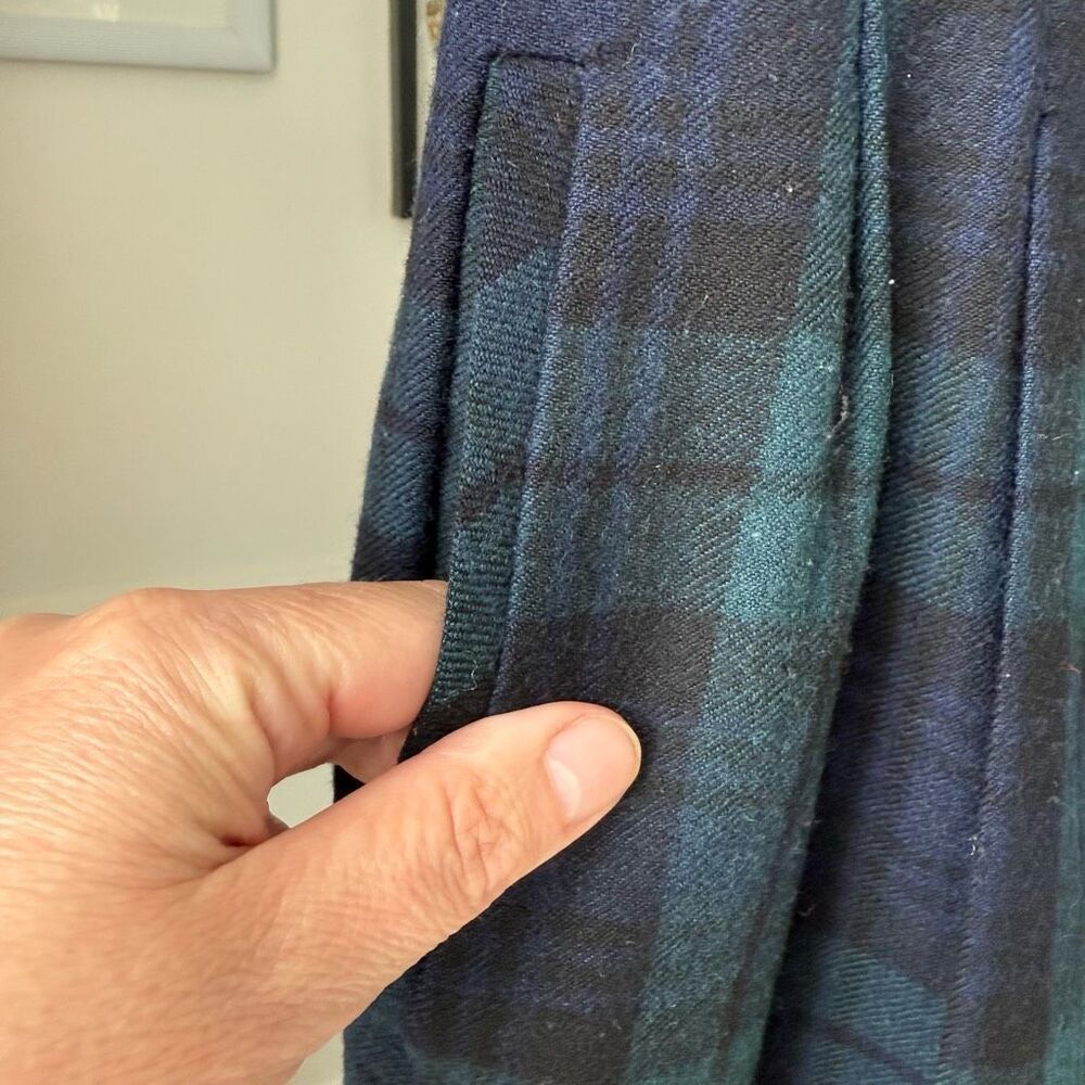 Vintage 90s Summit Hill 100% Wool Blackwatch Plaid Pleat Front Trousers Pants 10 - Picture 3 of 6